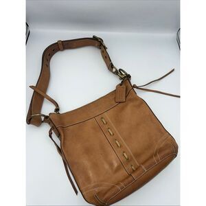 Coach 1941 Chelsea Brown Laced Leather Crossbody Shoulder Bag #10399